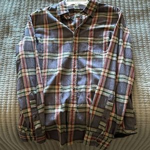 Banana republic, Lux flannel, medium, blue, green, green, and red.